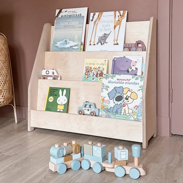 Montessori boekenkast kinderkamer | 3 treden - blank