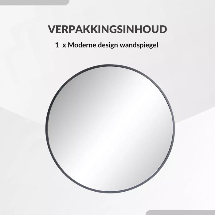 SensaHome - Moderne Design Wandspiegel - Ronde Spiegel - Krasvrij - Zwart - 70 CM - ThatLyfeStyle