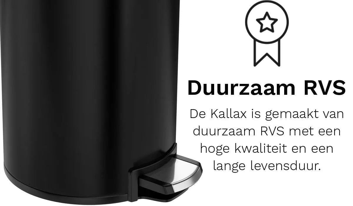 StangVollby Kallax Prullenbak 5 Liter - Zwarte Badkamer Pedaalemmer - Kleine Prullenbak met Soft Close Deksel - Toilet Vuilnisbak - Afvalemmer Klein - Vuilbak - ThatLyfeStyle
