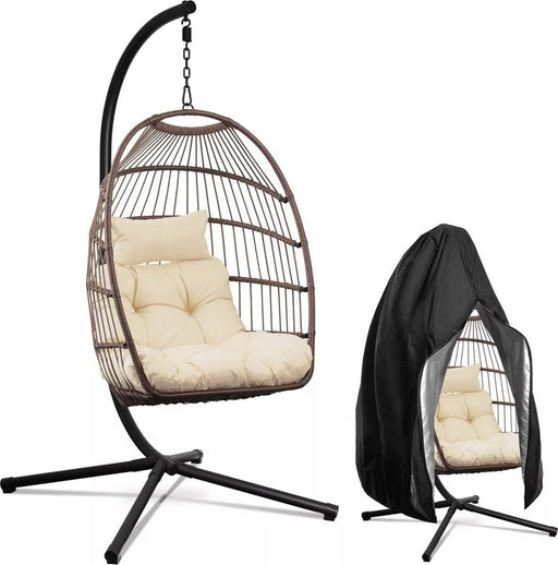 Swoods Egg Hangstoel – Hangstoel met standaard – Voor Binnen en Buiten – Incl. beschermhoes - ThatLyfeStyle