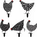 TDR - decoratief Acryl kunststof silhouetten van kip op stok voor in de tuin, 5 delig - ThatLyfeStyle