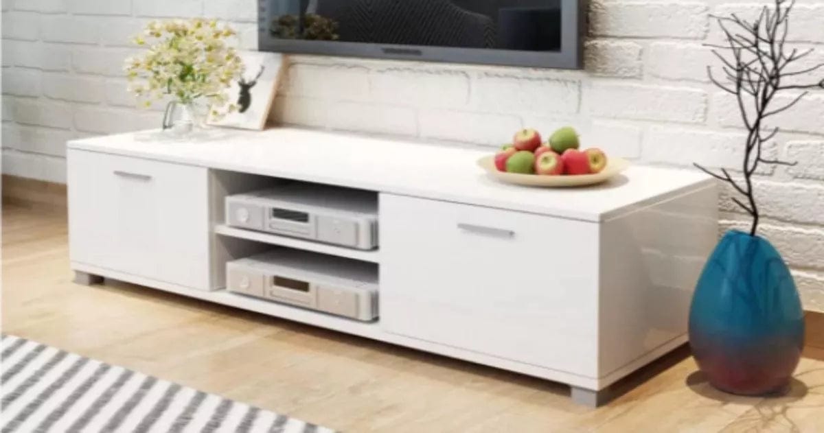 TV meubel kast - dressoir - 140 cm breed - wit - ThatLyfeStyle