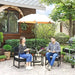 Tuinmeubelset, 3-delige set, van polyrotan, voor outdoor, terras, balkon, tuin, eenvoudige montage, bijzettafel en 2 stoelen, zwart-beige - ThatLyfeStyle