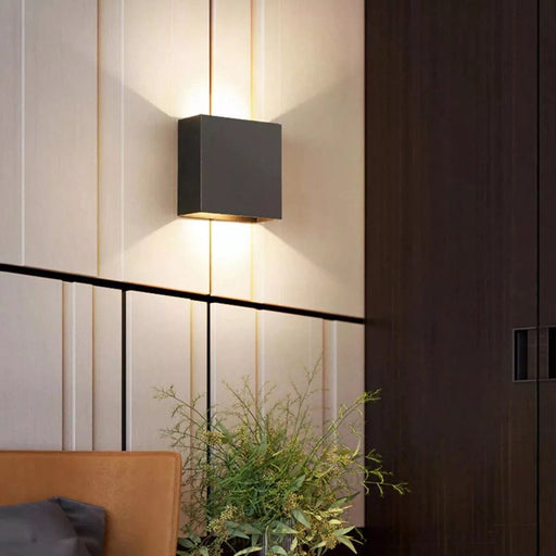 Up & Down Wandlamp LED – 10x10cm Warm white Buitenlamp – Kubus Verlichting Zwart – Buitenverlichting - ThatLyfeStyle