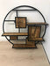 Zita Home rond wandmeubel met planken 80cm in diameter zwart frame mangohout - ThatLyfeStyle