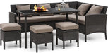 Blumfeldt Titania Dining Lounge Set tuinmeubilair eethoek tafel taboeret - zwart - 7 - ThatLyfeStyle